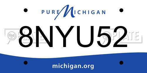 8NYU52 Michigan License Plate