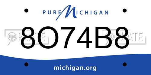 8O74B8 Michigan License Plate