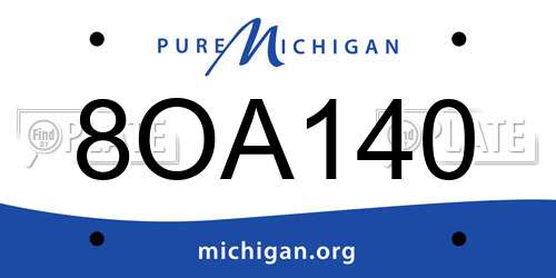 8OA140 Michigan License Plate