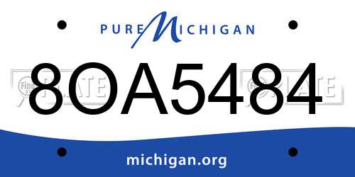8OA5484 Michigan License Plate
