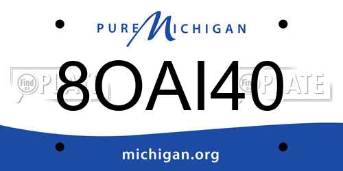 8OAI40 Michigan License Plate