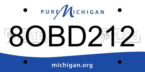 8OBD212 Michigan License Plate