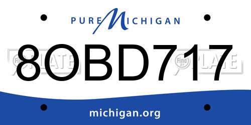 8OBD717 Michigan License Plate