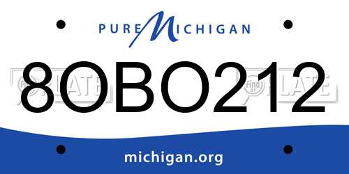 8OBO212 Michigan License Plate