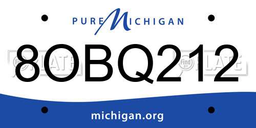 8OBQ212 Michigan License Plate