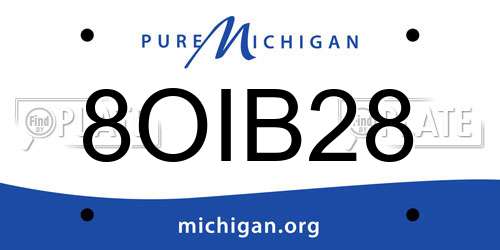 8OIB28 Michigan License Plate
