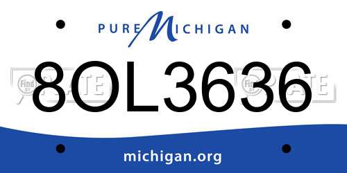 8OL3636 Michigan License Plate