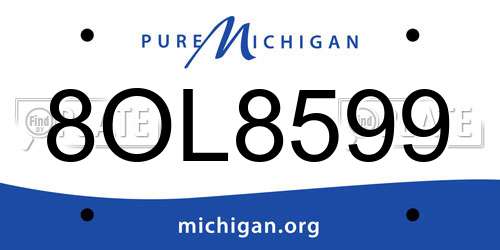 8OL8599 Michigan License Plate