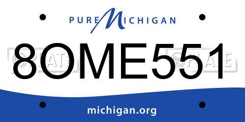 8OME551 Michigan License Plate