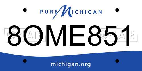 8OME851 Michigan License Plate