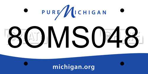 8OMS048 Michigan License Plate