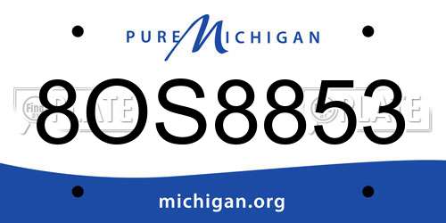 8OS8853 Michigan License Plate