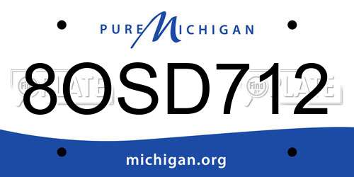 8OSD712 Michigan License Plate