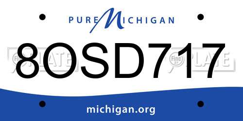 8OSD717 Michigan License Plate