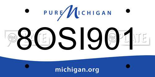 8OSI901 Michigan License Plate