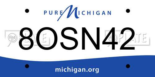 8OSN42 Michigan License Plate
