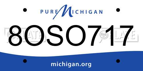 8OSO717 Michigan License Plate