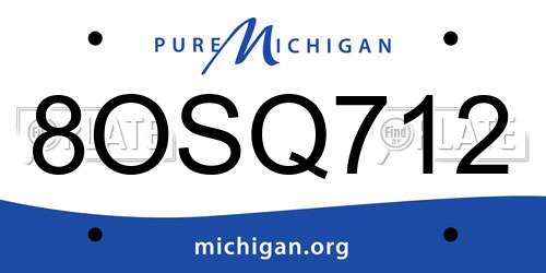 8OSQ712 Michigan License Plate
