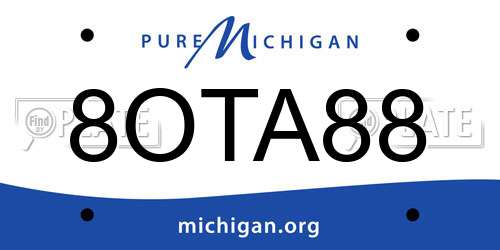 8OTA88 Michigan License Plate