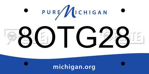 8OTG28 Michigan License Plate
