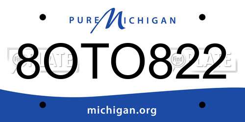 8OTO822 Michigan License Plate