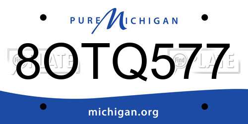 8OTQ577 Michigan License Plate