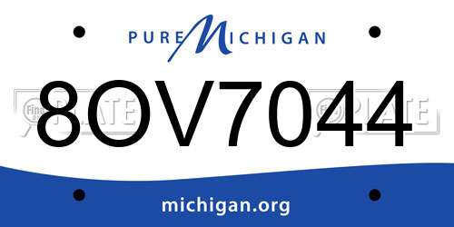 8OV7044 Michigan License Plate