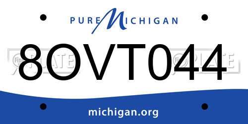8OVT044 Michigan License Plate