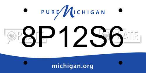 8P12S6 Michigan License Plate