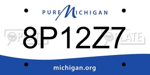 8P12Z7 Michigan License Plate