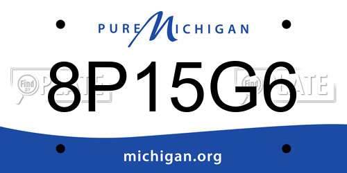 8P15G6 Michigan License Plate