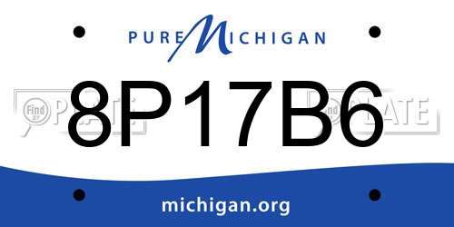 8P17B6 Michigan License Plate