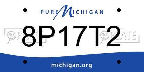 8P17T2 Michigan License Plate