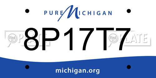 8P17T7 Michigan License Plate