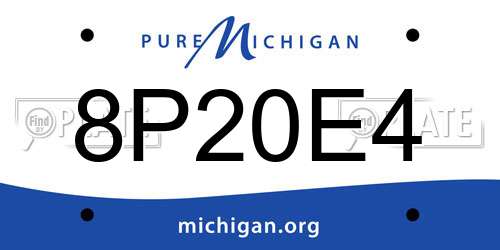 8P20E4 Michigan License Plate