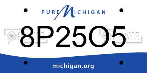 8P25O5 Michigan License Plate