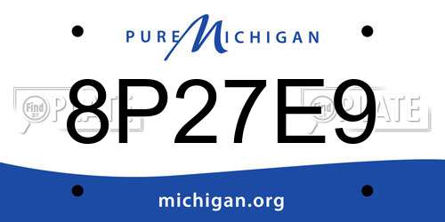 8P27E9 Michigan License Plate