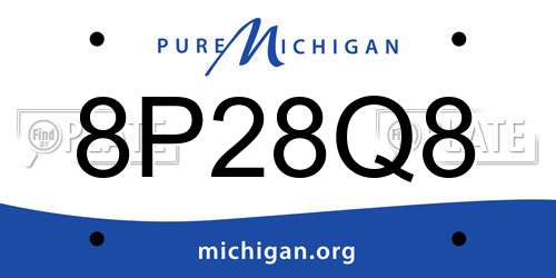 8P28Q8 Michigan License Plate