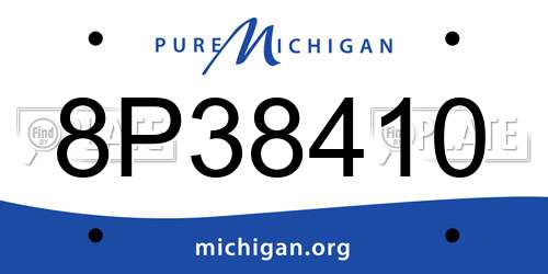 8P38410 Michigan License Plate