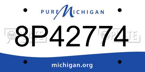 8P42774 Michigan License Plate