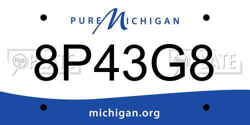 8P43G8 Michigan License Plate