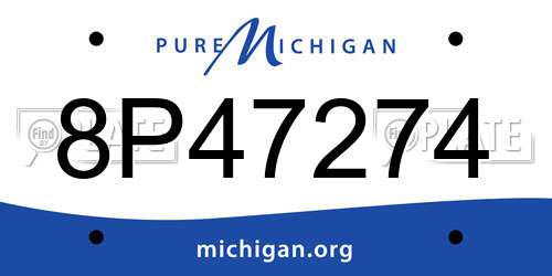 8P47274 Michigan License Plate