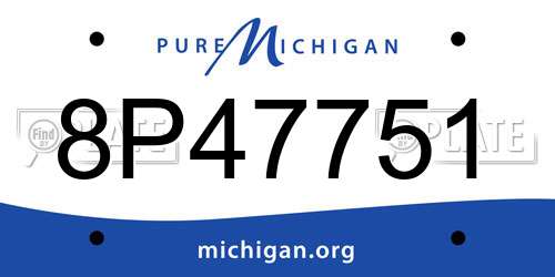 8P47751 Michigan License Plate