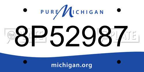 8P52987 Michigan License Plate
