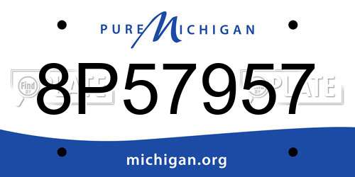 8P57957 Michigan License Plate