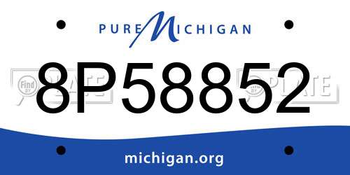 8P58852 Michigan License Plate