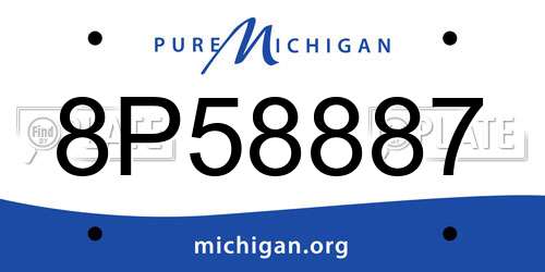8P58887 Michigan License Plate