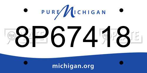 8P67418 Michigan License Plate