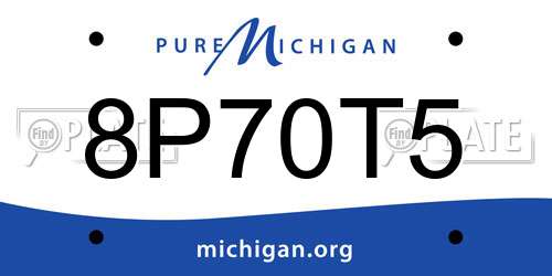 8P70T5 Michigan License Plate
