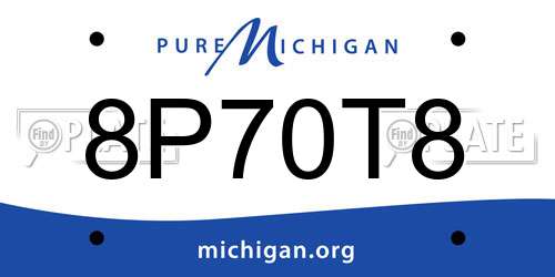 8P70T8 Michigan License Plate